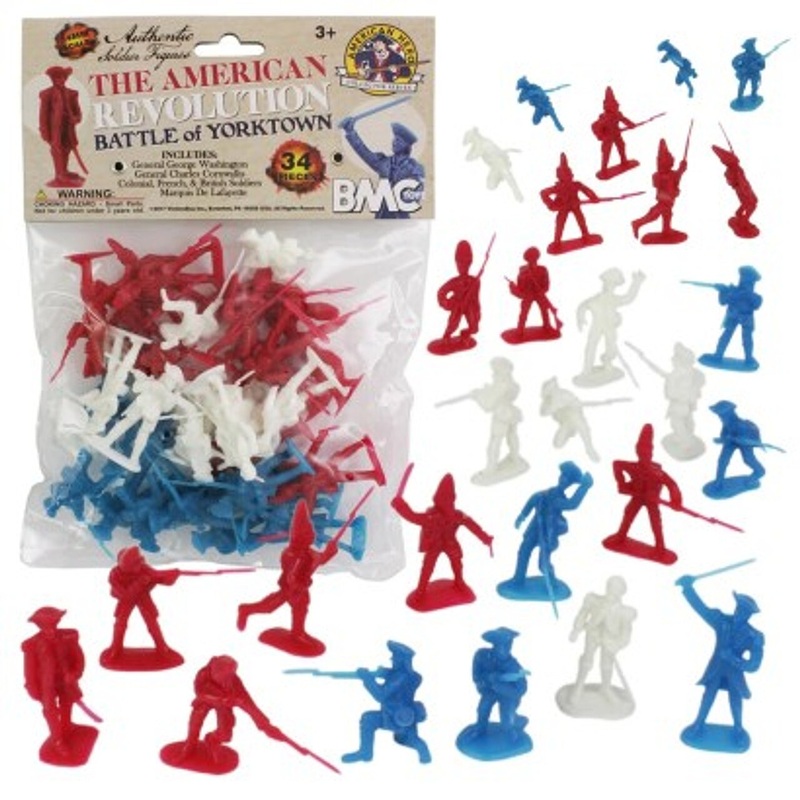 54mm American Revolution Battle of Yorktown Figure Playset (34pcs) (Bagged) (BMC Toys)