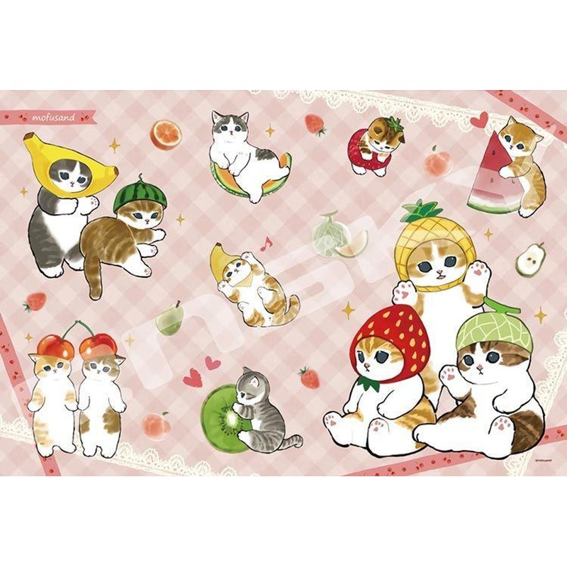 Ensky 300-3027 Jigsaw Puzzle mofusand Freshly Picked Fruits (300 Pieces)