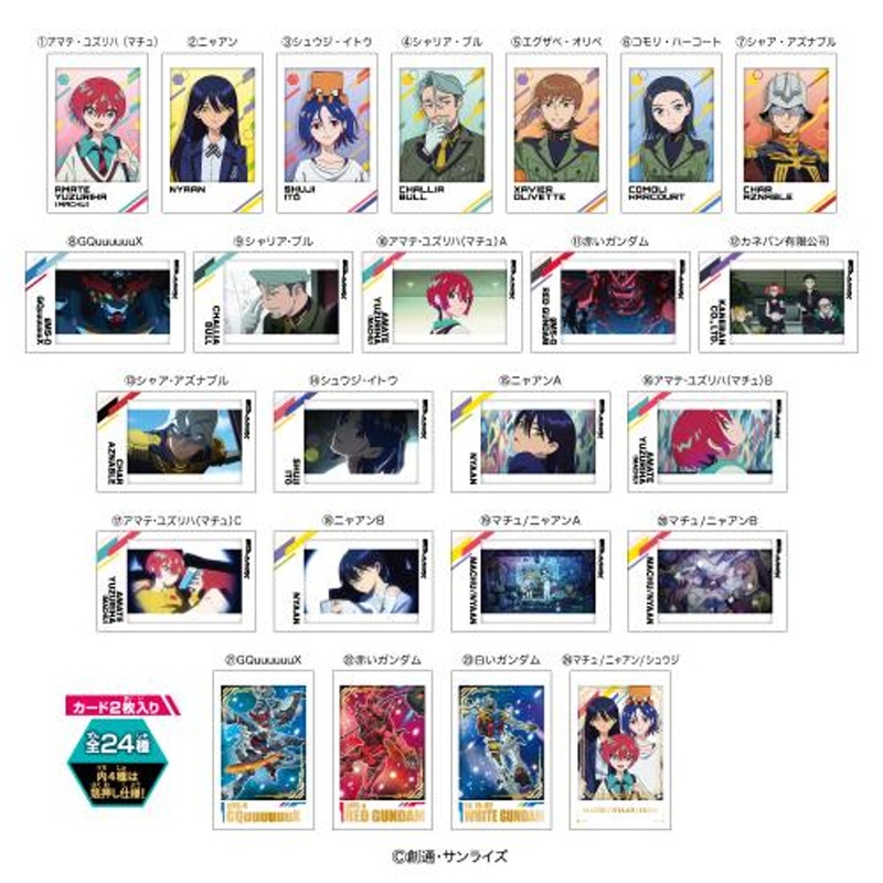 Heart Character Portrait Card Collection Chewing Gum Mobile Suit Gundam GQuuuuuuX (10pcs/BOX)