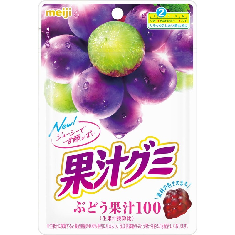 Meiji Fruit Juice Gummy Grape 54G