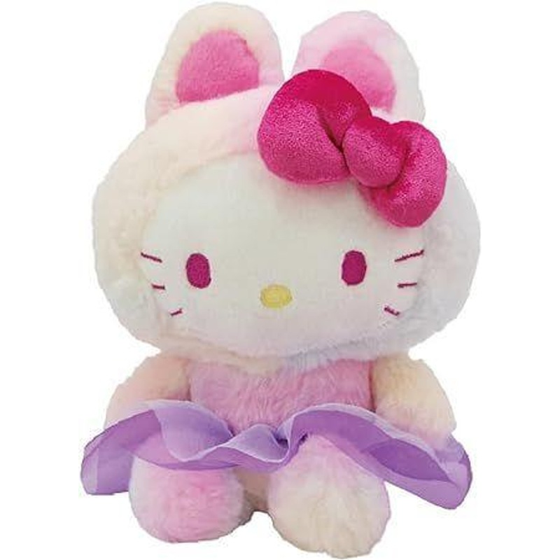 Nakajima Sanrio Bunnysuit Plush Hello Kitty Rainbow