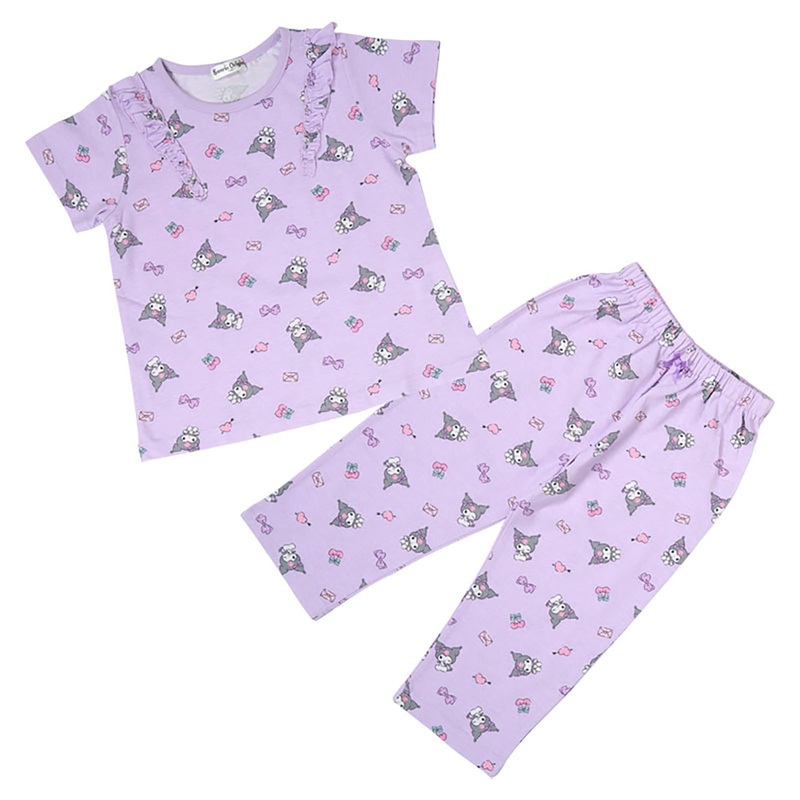 Sanrio Kuromi Kids Short Sleeve Pajamas Purple (Kid’s Height Size 140cm)