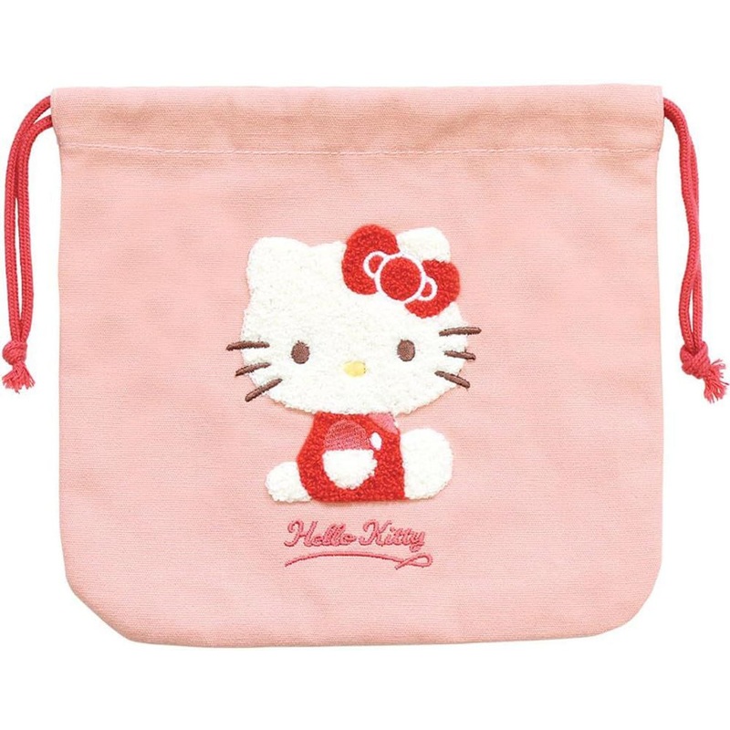 T’s Factory Sanrio Sagara Embroidered Drawstring Pouch Hello Kitty