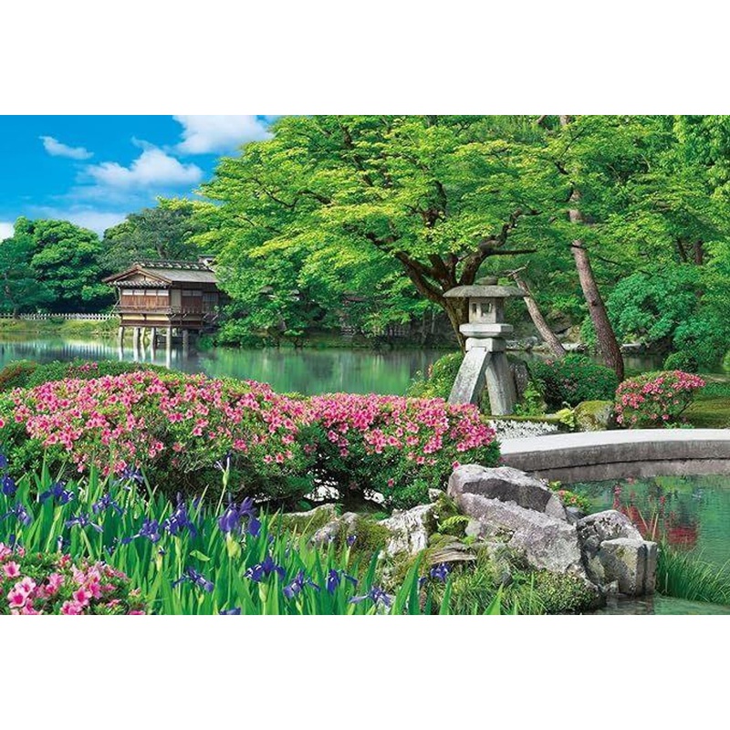 Apollo-sha 47-606 Jigsaw Puzzle Kenrokuen Garden with blooming irises – Ishikawa Super Small Piece (1053 Pieces)