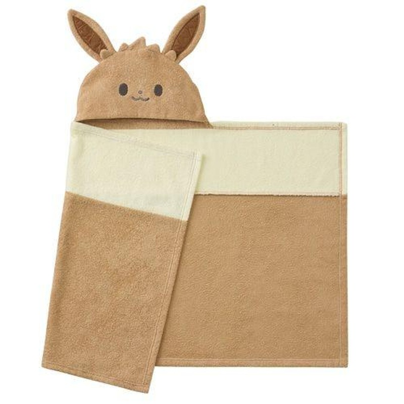 Pokemon Center Monpoke Eevee Hooded Bath Towel Eevee