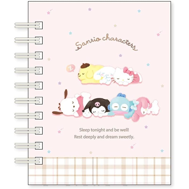 T’s Factory Sanrio Mini Ring Notebook with Sticky Notes Fluffy / Sleeping