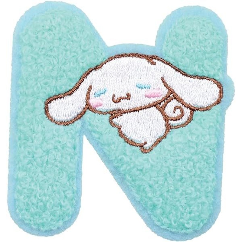T’s Factory Sanrio Mokomoko Initial Embroidery Sticker Cinnamoroll – N