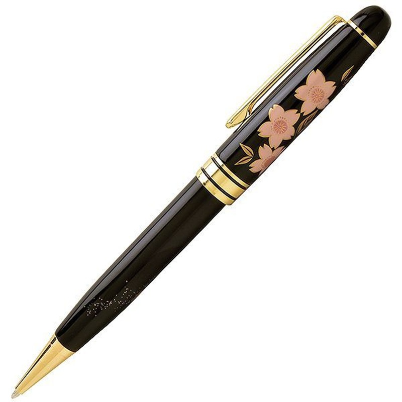 AZONX Wajima Gold Lacquer Maki-e Ballpoint Pen -Gafu- Cherry Blossoms