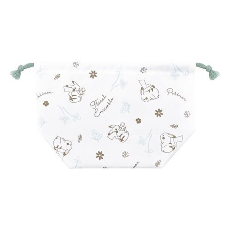 Pokemon Center Original Lunch Drawstring Bag Floral Ensemble Pikachu