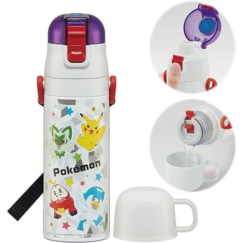 Skater Pokemon One Touch Bottle Pikachu, Fuecoco, Sprigatito and Quaxly