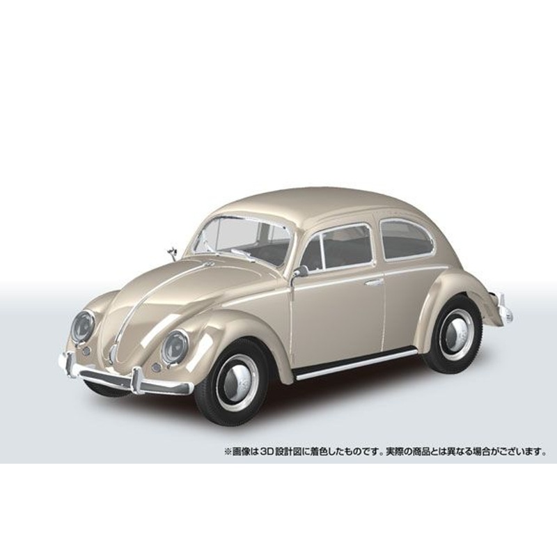 Aoshima 1/32 RakuPla Snap Kit No.20-LB Volkswagen Beetle (Light Beige) Plastic Model