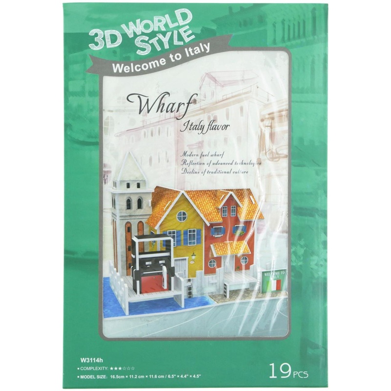 Heart Art Collection Jigsaw Puzzle 3D Puzzle 3D Craft Model Italy Wharf (19 Pieces)