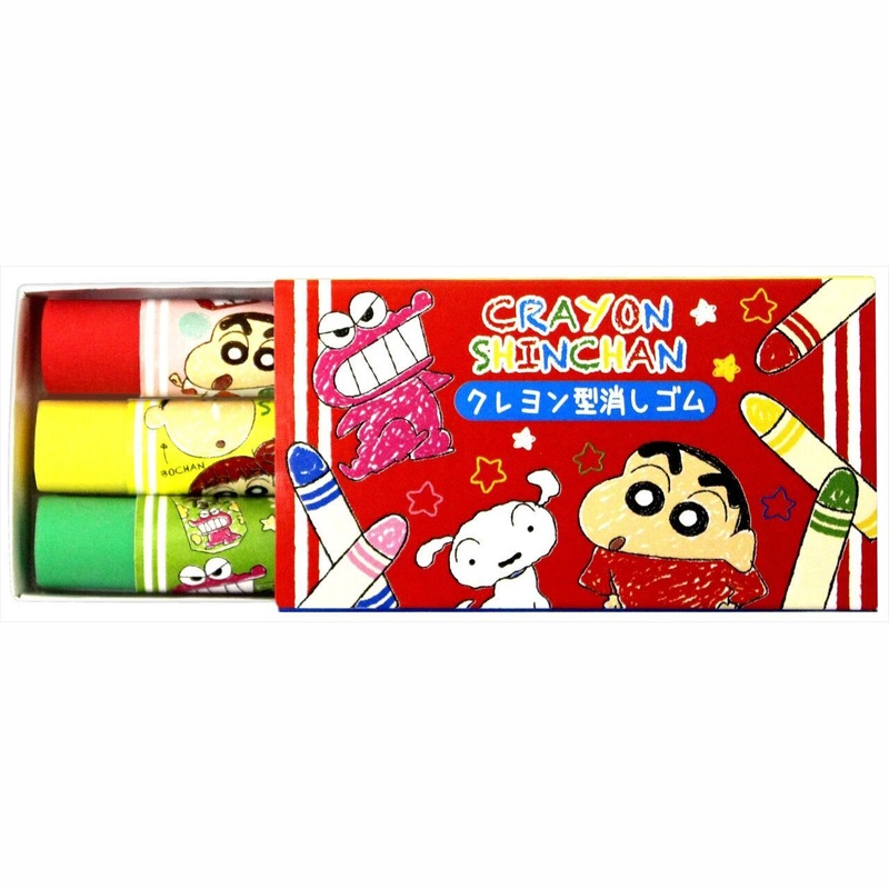 T’s Factory Crayon Shin-chan Crayon Shaped Eraser 3 Pieces