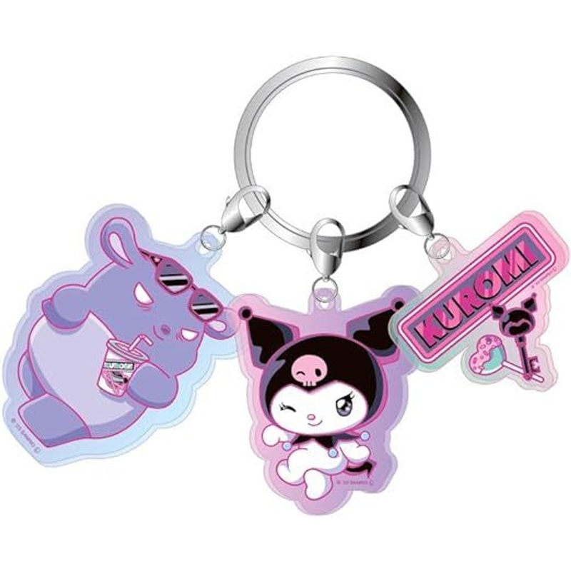 T’s Factory Sanrio 3 Charm Keychain Kuromi & Baku (#KuromifyTheWorld)