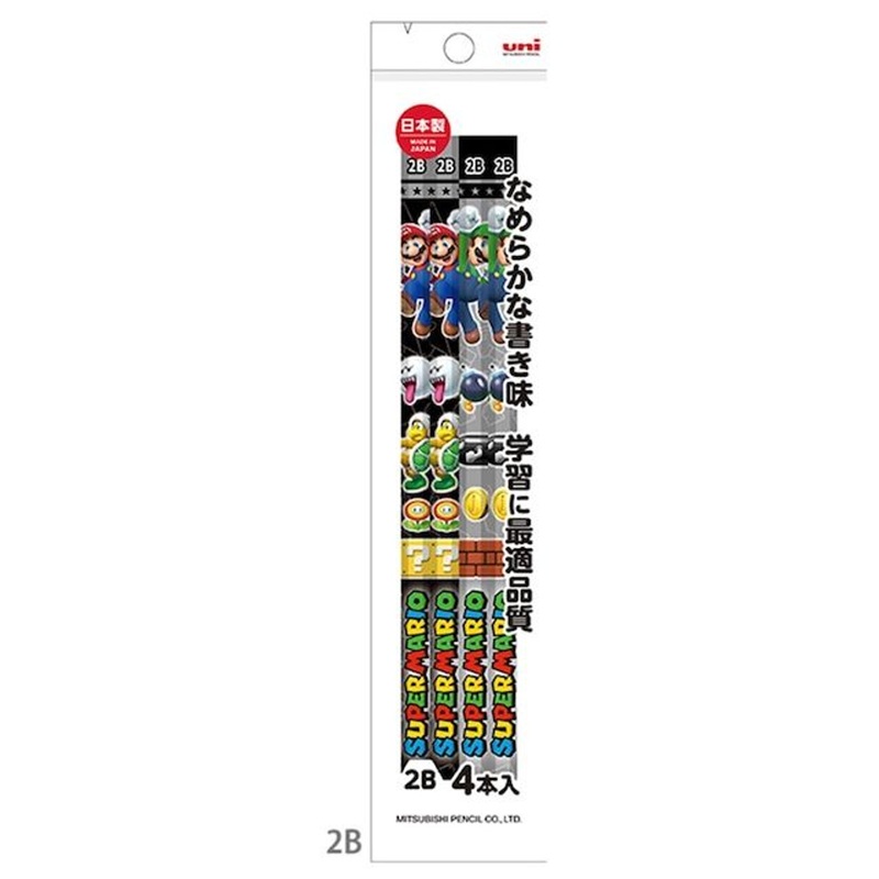 Mitsubishi Pencil Super Mario 2B Pencil Set of 4