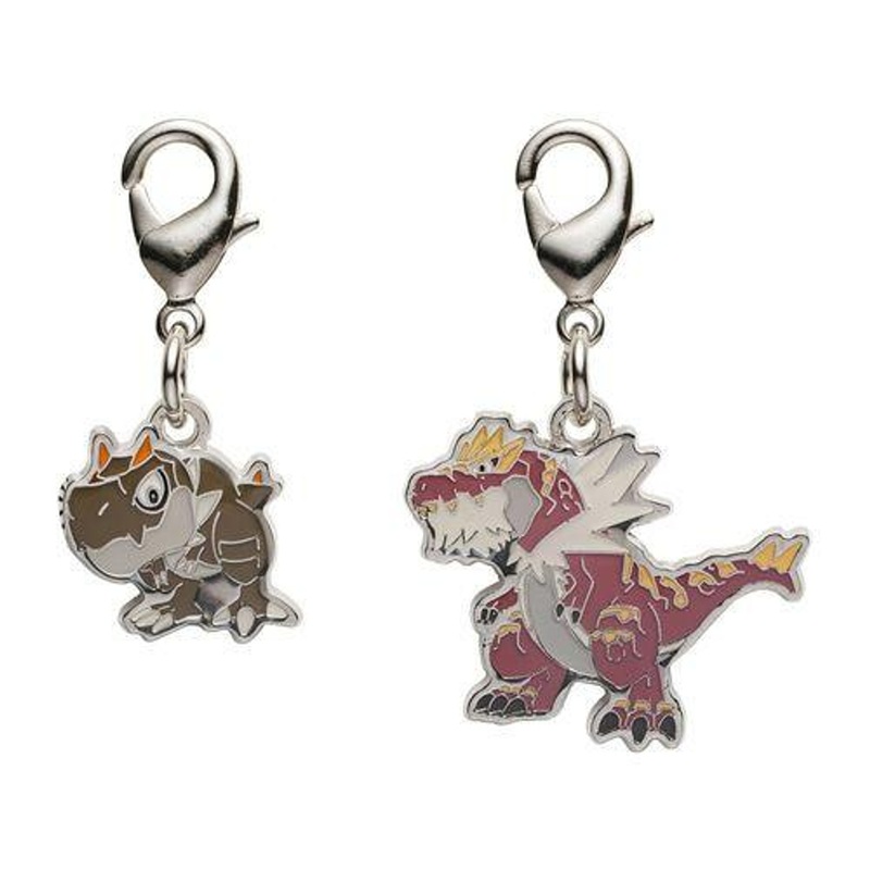 Pokemon Center Original Nationwide Pokedex Metal Charm – Tyrunt Tyrantrum (696 , 697)