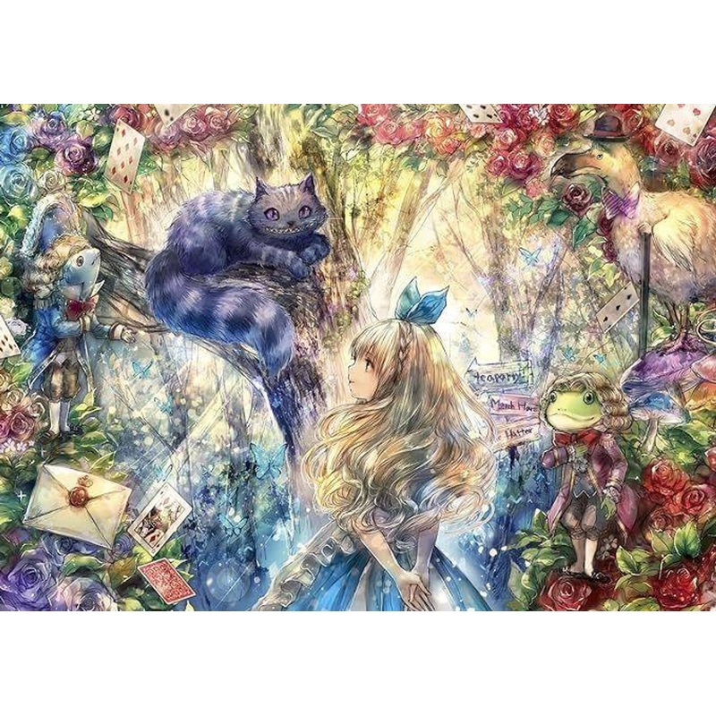 Apollo-sha 41-725 Jigsaw Puzzle The Cheshire Cat and Alice (Onineko) (108 Pieces)