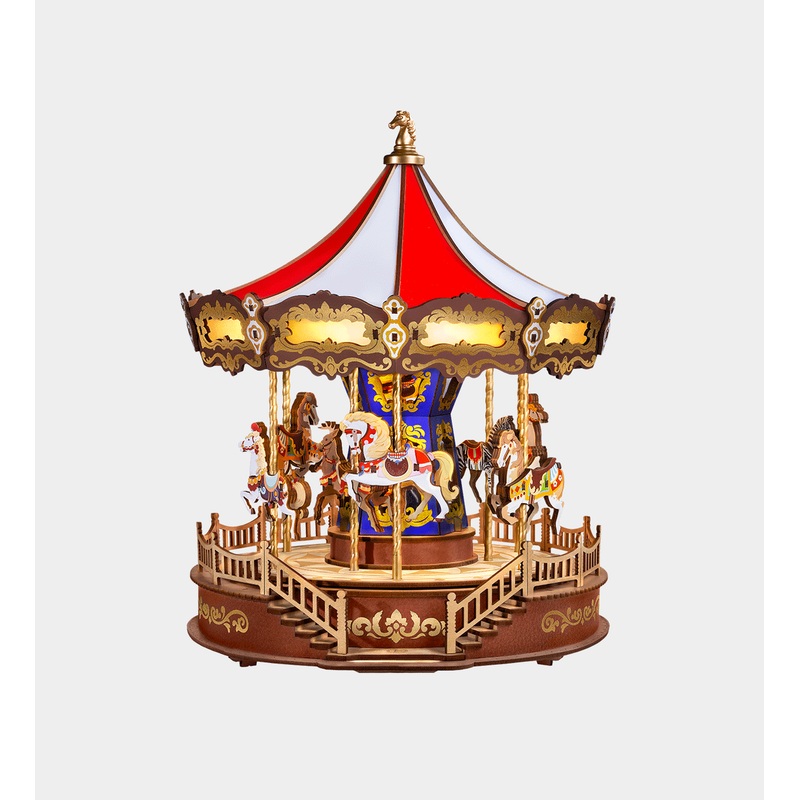 ROBOTIME DIY Miniature Kit Classic Carousel Music Box (265 Pieces)