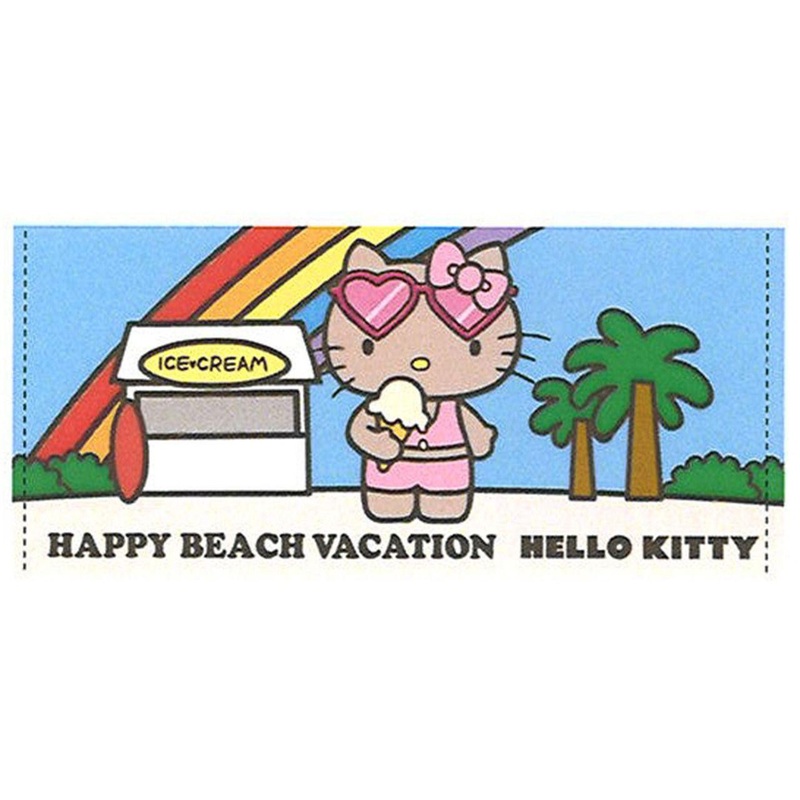 Sanrio Happy Beach Vacation Beach Towel Hello Kitty Blue