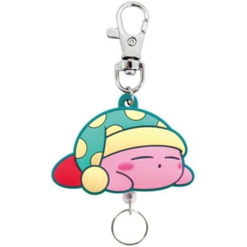 SK JAPAN Kirby Rubber Reel Keychain Sleeping Kirby