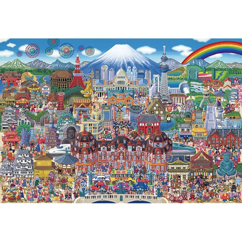 Jigsaw Puzzle A Grand Collection of Famous Japanese Landmarks! (1000 Pieces)