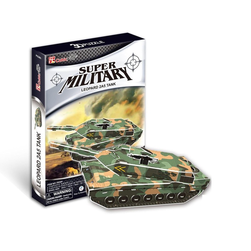 Heart Art Collection Jigsaw Puzzle 3D Puzzle 3D Craft Model Tank Leopard (51 Pieces)