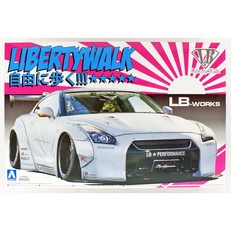 Aoshima Liberty Walk 1/24 Nissan R35 GT-R Ver.2 Plastic Model