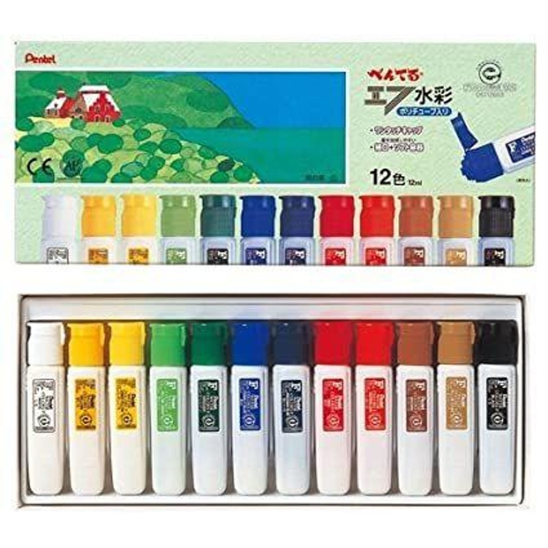 Pentel Water Colors F 12 Color Set (Poly Tube)