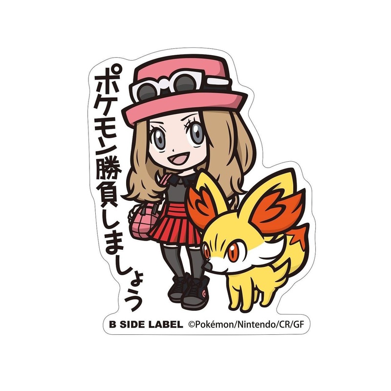 Pokemon Center Original B-Side Label Pokemon Sticker Big Serena & Fennekin