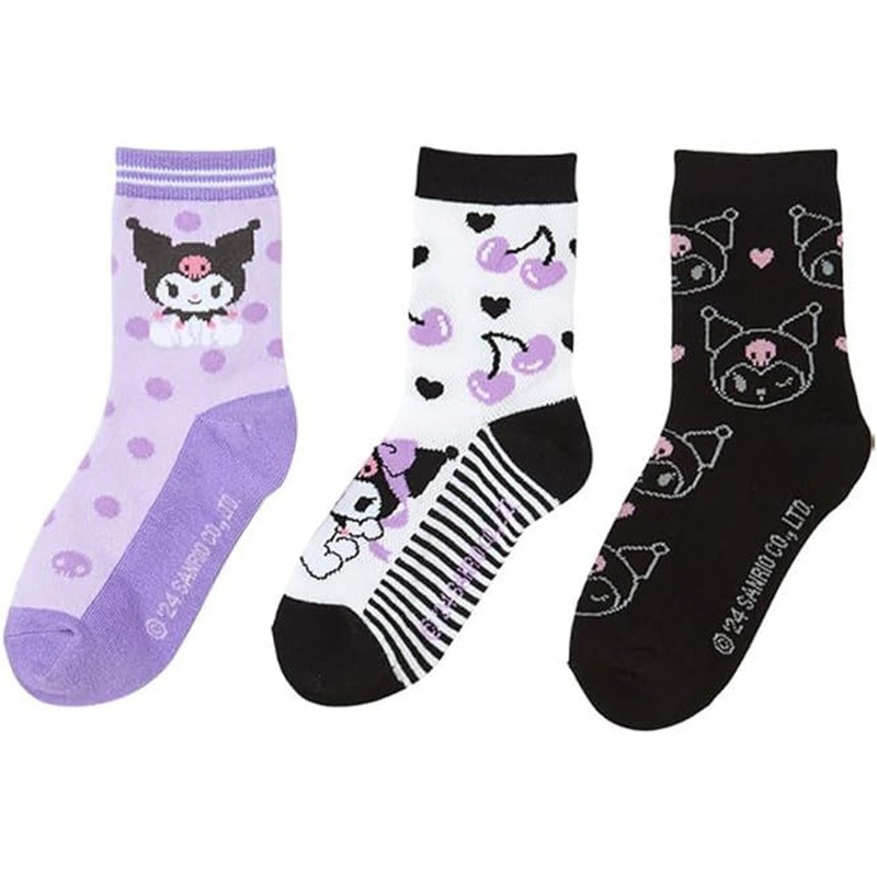 Sanrio Socks 3-Pair Set Kuromi (19-21cm)