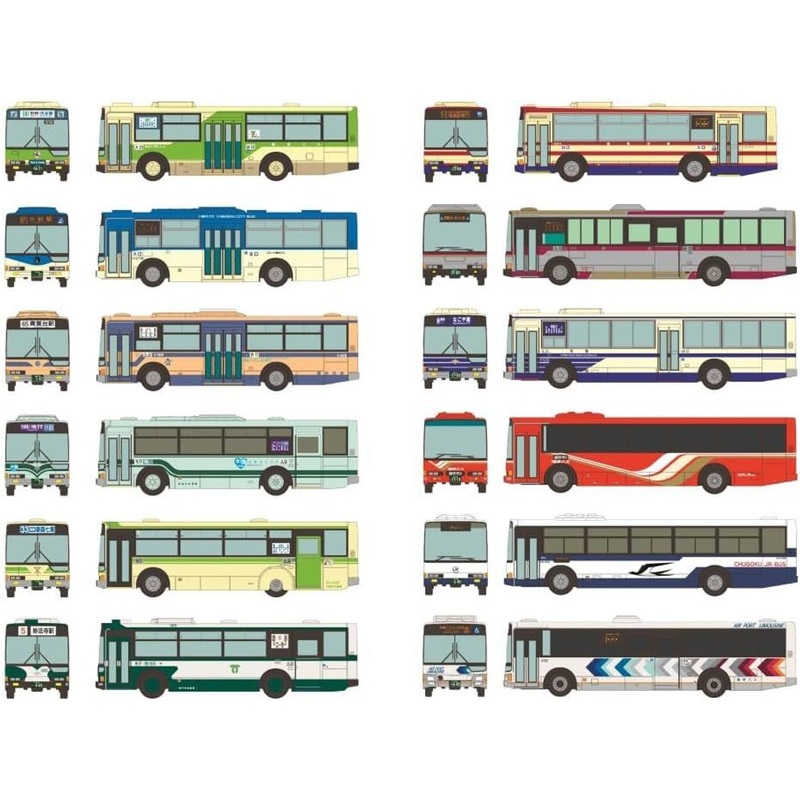 Tomytec The Bus Collection No.33 Mitsubishi Fuso Aero Star Long and Short Edition (12 Buses Randomly Packed) (N scale)