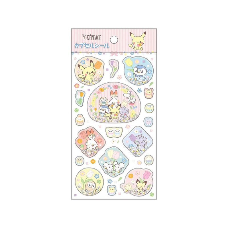 Pokemon Center Original Capsule Sticker PokePeace Flower Series