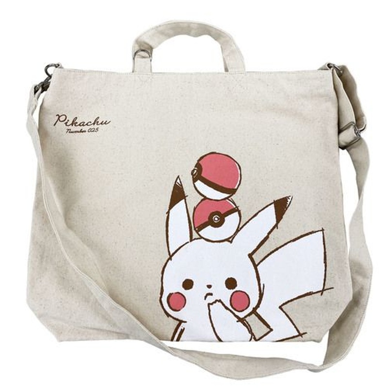 Pokemon Shoulder Tote “Pikachu Number 025” Two Pokeballs
