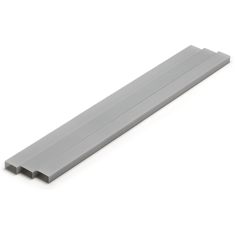 Wave Pla=Materials [Gray] Rectangular Pipe 7 x 14 mm 3pcs