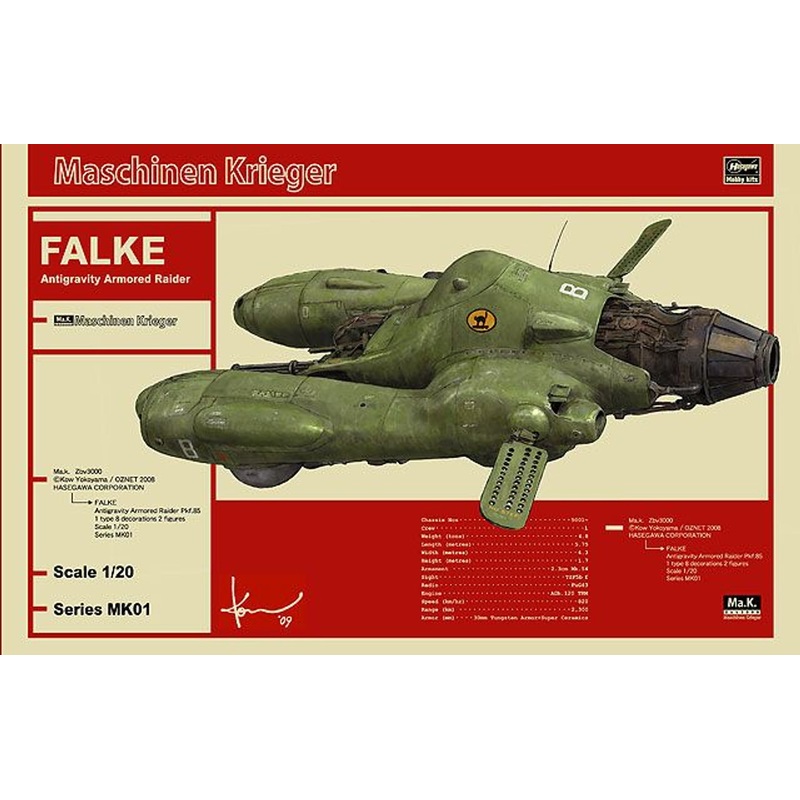 Hasegawa 1/20 Maschinen Krieger Falke Antigravity Armored Raider Plastic Model