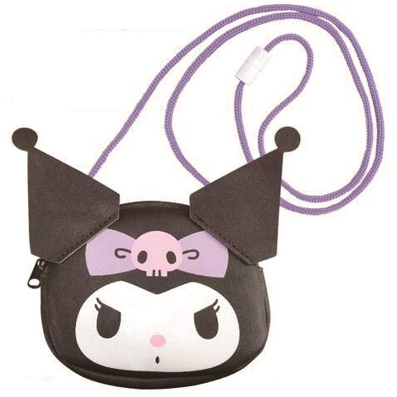 Hatakeyama Shoji Sanrio Pouch With Neck Strap – Kuromi Face
