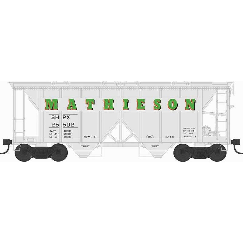 70-Ton 2-Bay Covered Hopper Mathieson #25510