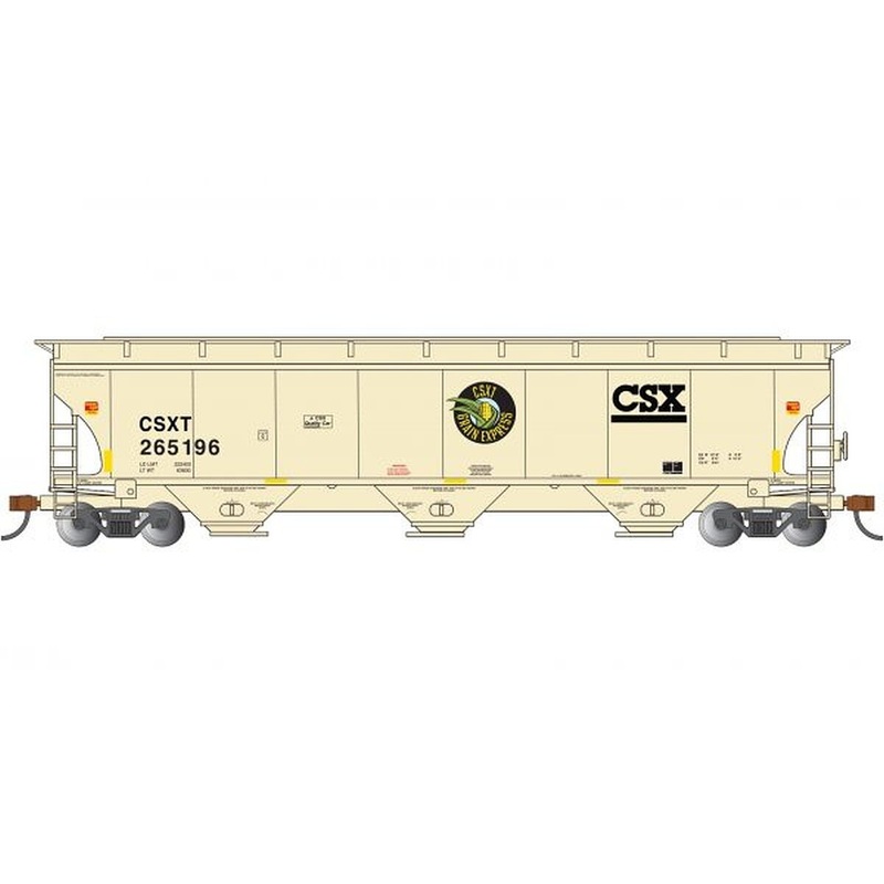 HO Trinity 3-Bay Cvd.Hopper CSX #265196 Grain Express
