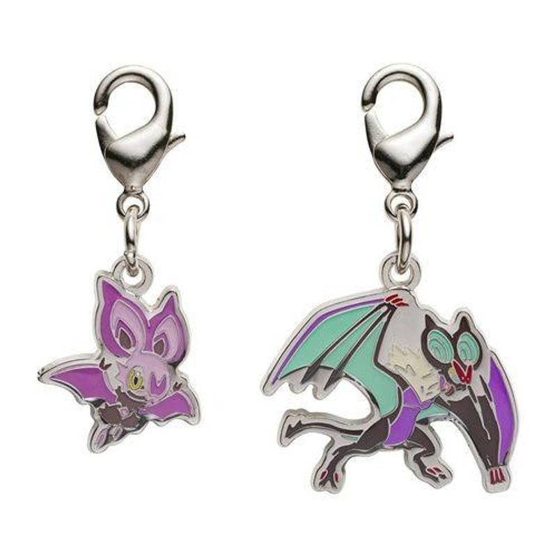 Pokemon Center Original Nationwide Pokedex Metal Charm Set – Noibat Noivern (714, 715)