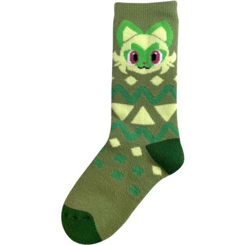 Pokemon Center Original Poka Poka Room Socks Sprigatito Triangle (23~25cm)