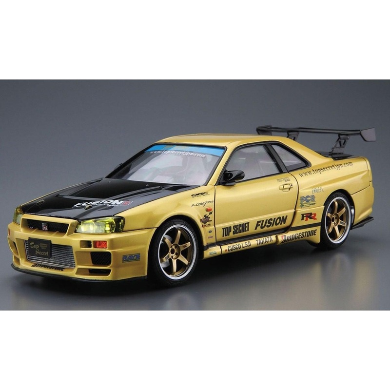 Aoshima The Tuned Car No. 15 1/24 Top Secret BNR34 Skyline GT-R ’99 (Nissan) Plastic Model