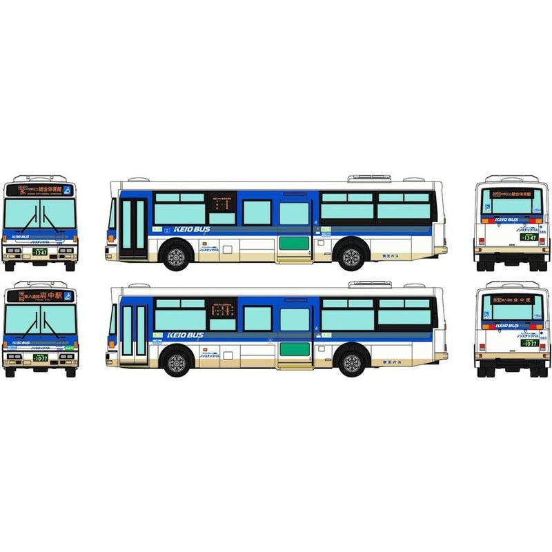 Tomytec Bus Collection Keio Bus Goodbye Nishiko 96MC Medium-Sized Long Car Keio Bus Color 2 Bus Set (N scale)
