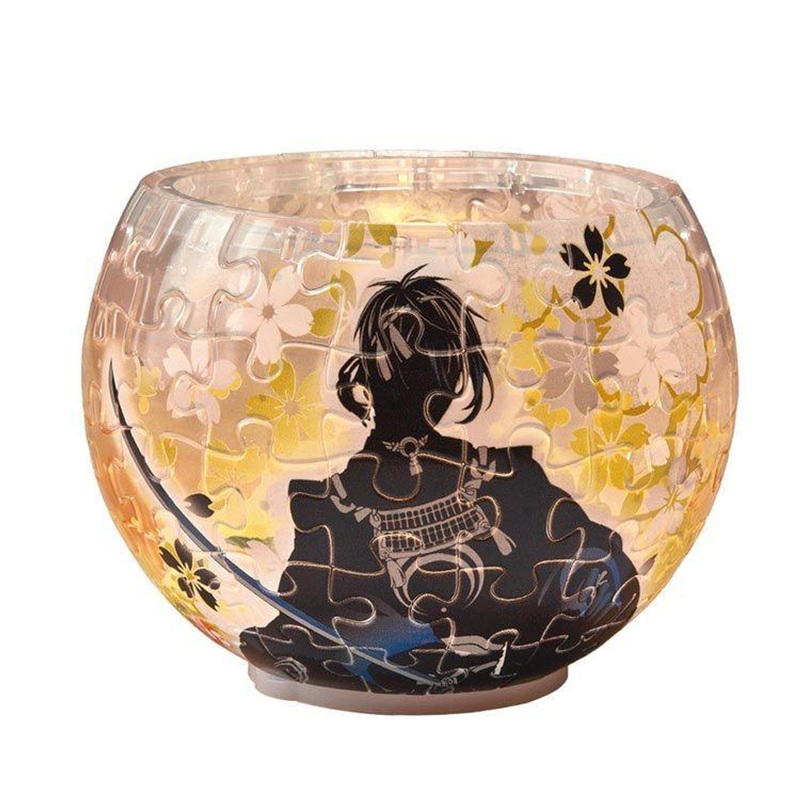 Yanoman 2201-35 3D LED Lamp Shade Puzzle Touken Ranbu – Mikazuki Munechika (80 Pieces)
