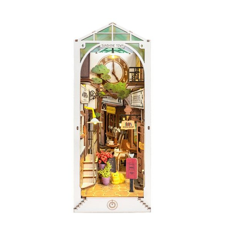 ROBOTIME DIY Book Nook Sunshine Town Wooden Handmade Kit (2246 Pieces)