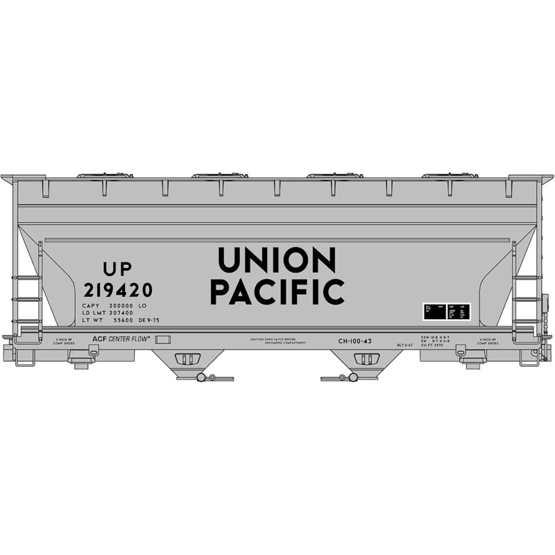 ACF 2-bay Center-Flow Covered Hopper Union Pacific