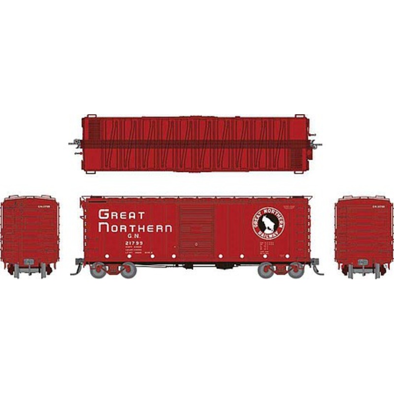 GN 40′ Boxcar Great Northern Vermilion
