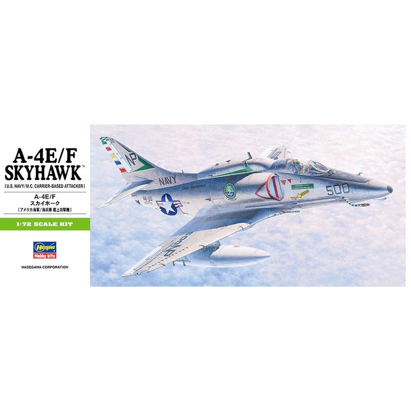 Hasegawa 1/72 A-4E/F Skyhawk (U.S. Navy/M.C. Carrier Based Attacker) Plastic Model