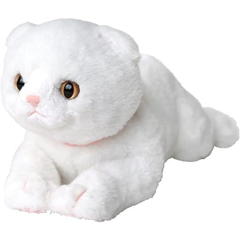 Sunlemon Plush Doll Knee Cat Super Fluffy Scottish Fold White