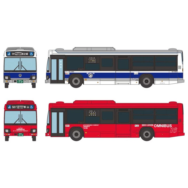 Tomytec The Bus Collection JR Kyushu Bus Old And New Colors 2 Cars Set (N scale)