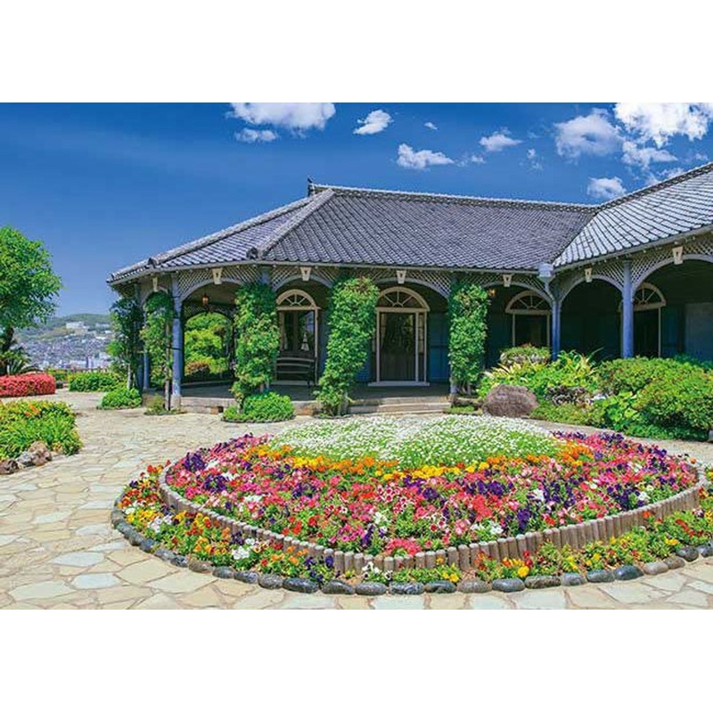 Appleone 500-297 Jigsaw Puzzle Former Glover House with Romantic Flowers (500 Pieces)